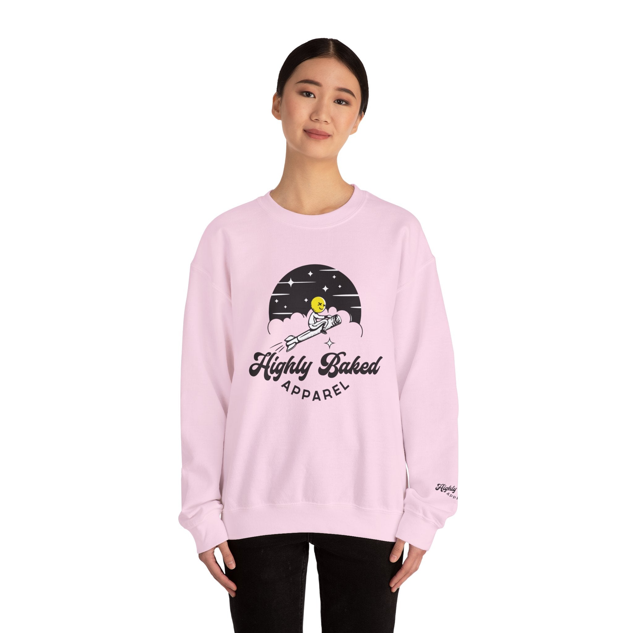 Highly Baked Original - Unisex Heavy Blend™ Crewneck Sweatshirt (Pink)