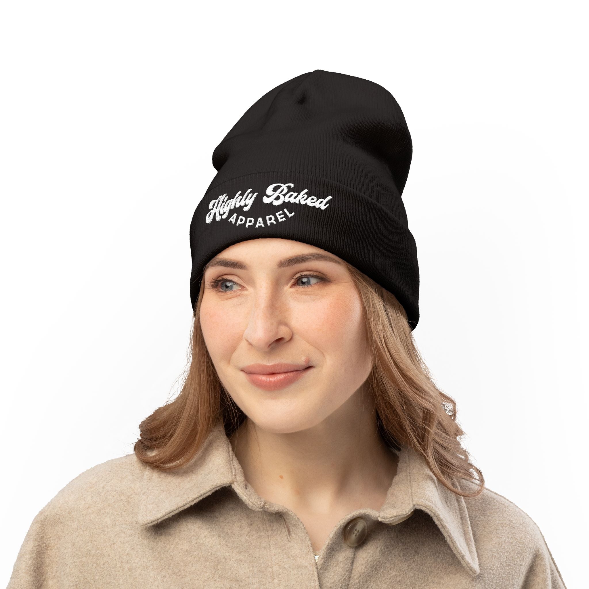 Highly Baked Original - Knit Beanie (Embroidery) (Black)