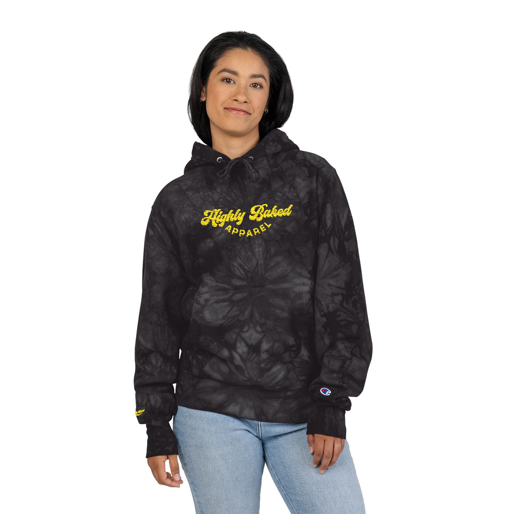 Limited Edition Highly Baked Champion Tie-Dye Unisex Hoodie (Embroidery)
