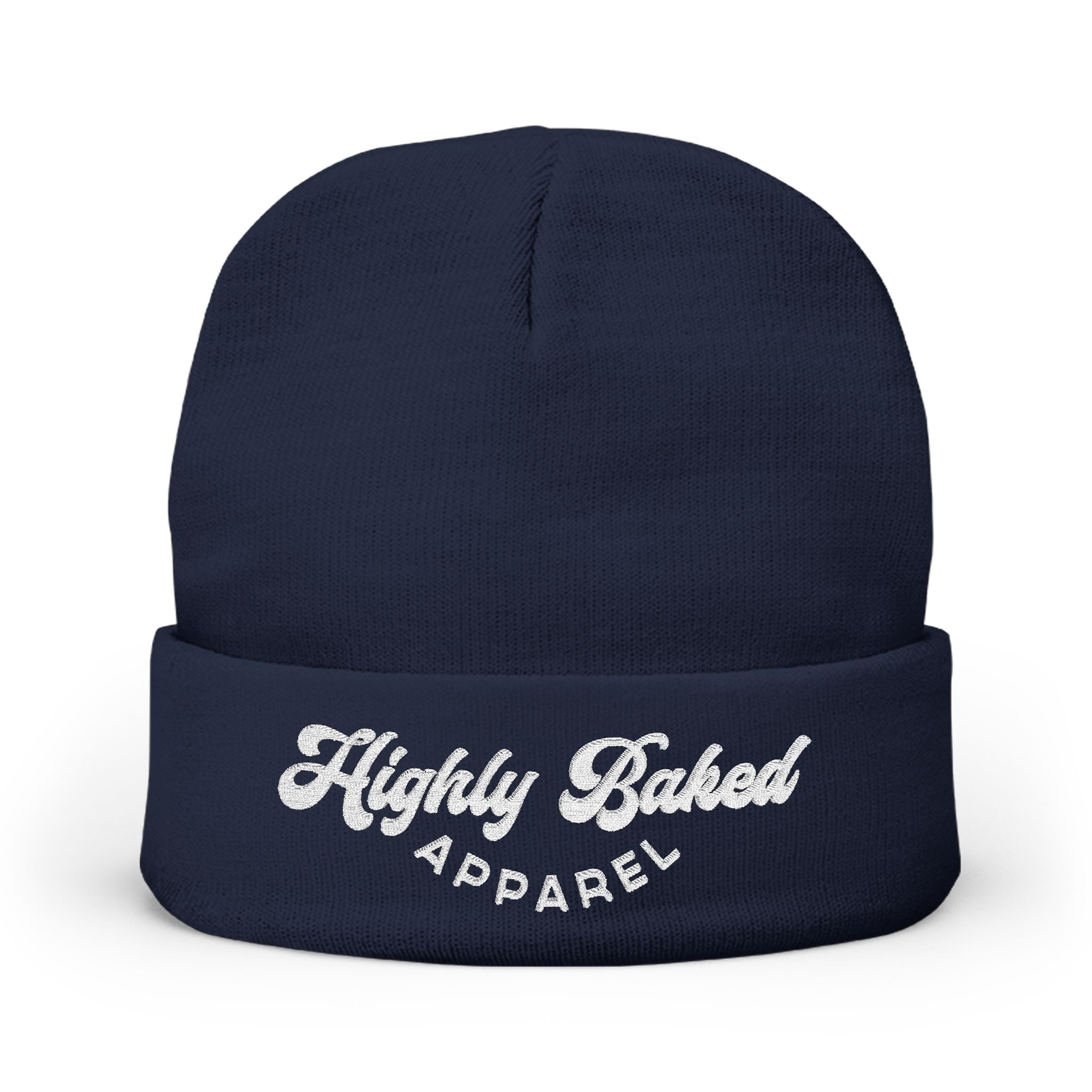 Highly Baked Original - Knit Beanie (Embroidery) (Navy)
