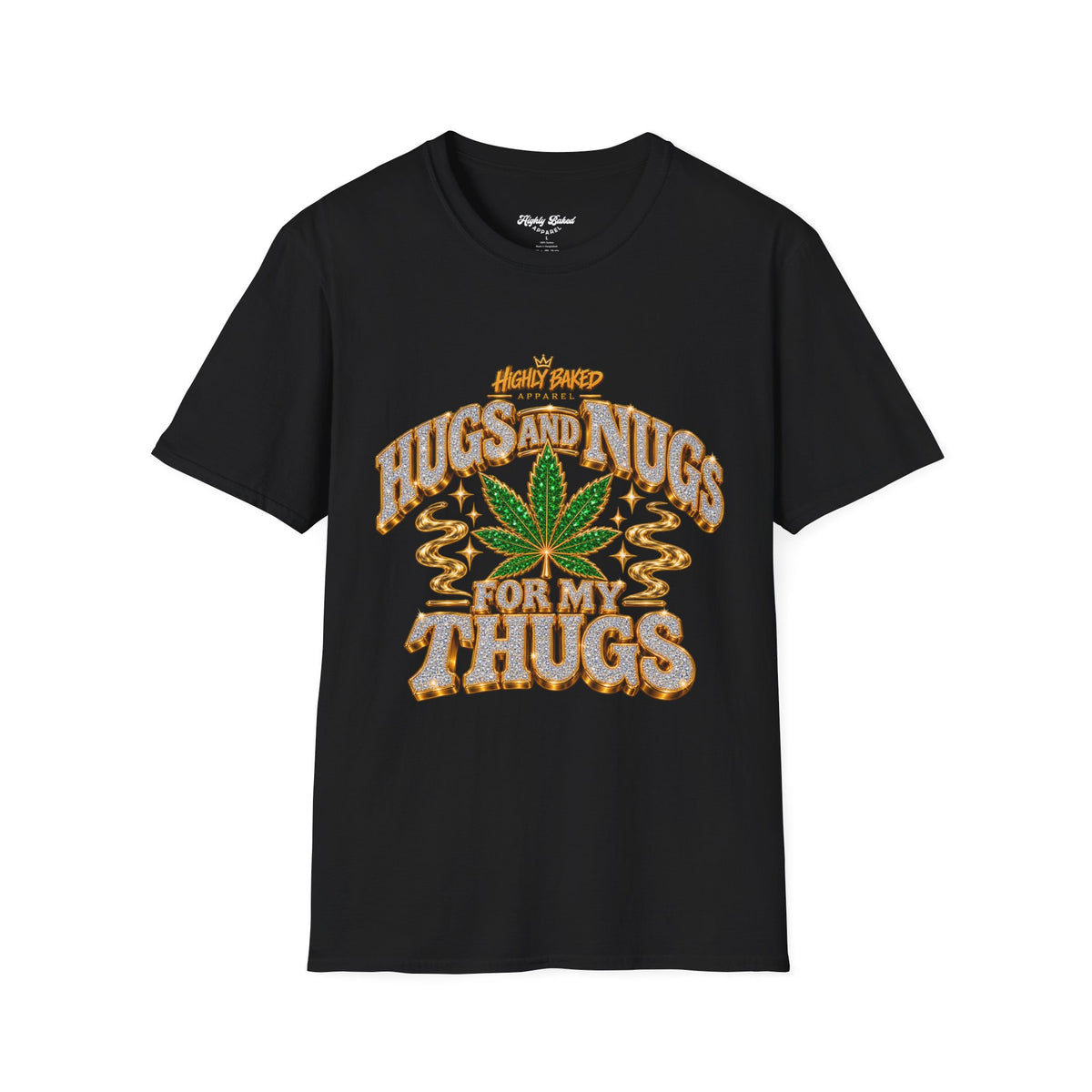 Hugs and Nugs T-Shirt — Retro Cannabis Leaf Graphic Tee