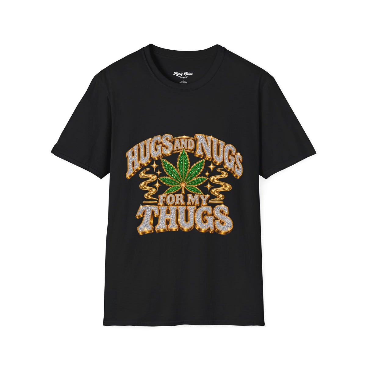 Hugs and Nugs T-Shirt — Retro Cannabis Leaf Graphic Tee