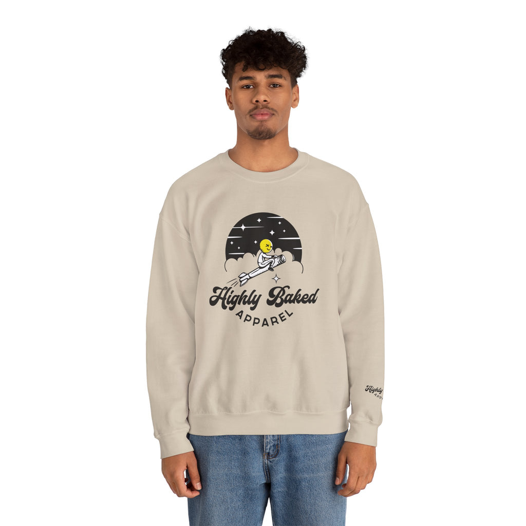 Highly Baked Original - Unisex Heavy Blend™ Crewneck Sweatshirt (Sand)